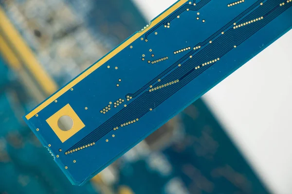 Una Scheda Madre Elettronica Processore Isometrico Microchip — Foto Stock