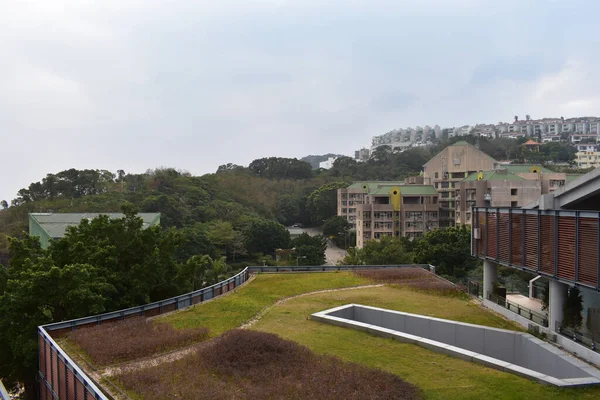 Una Vista Aérea Edificios Cerca Parque Hong Kong —  Fotos de Stock