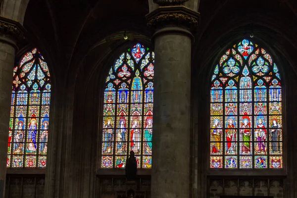 Brüksel Başkenti Sablon Daki Zafer Anıtı Kilisesi Nin Sanat Eserleriyle — Stok fotoğraf