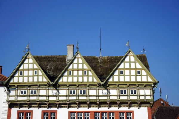 Bodenwerder Daki Tarihi Binaların Güzel Bir Görüntüsü — Stok fotoğraf