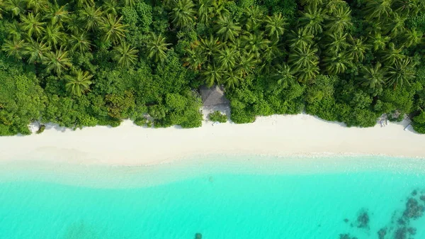 Аэросъемка Синего Моря Пляжа Мальдивах — стоковое фото
