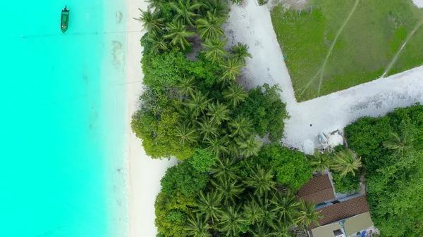 Bird Eye View Azure Water Ocean Palm Trees Asia — Stock Photo, Image