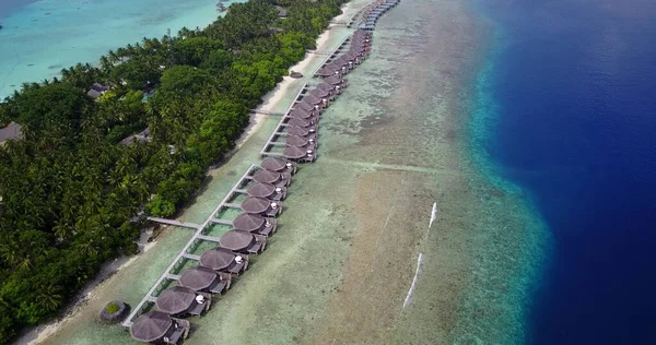 Aerial View Overwater Bungalows Maldives — Stock Photo, Image