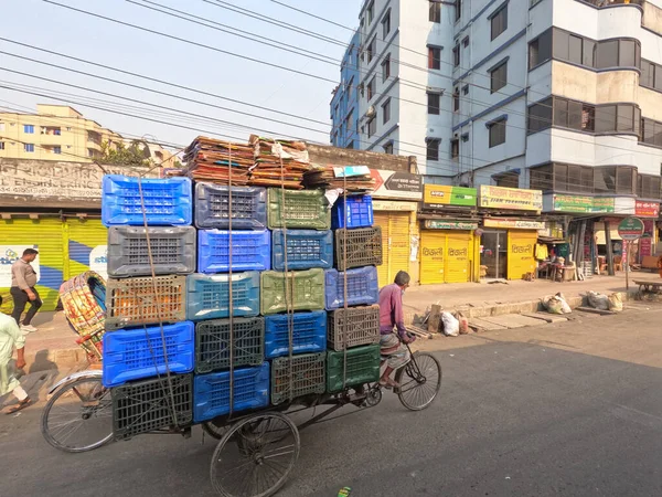 Das Tägliche Leben Der Menschen Auf Dem Markt Von Dhaka — Stockfoto