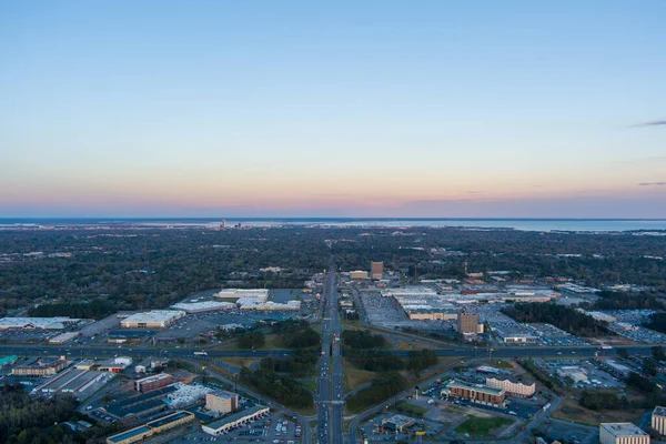 Aerial View Mobile Alabama Sunset — Stock Photo, Image