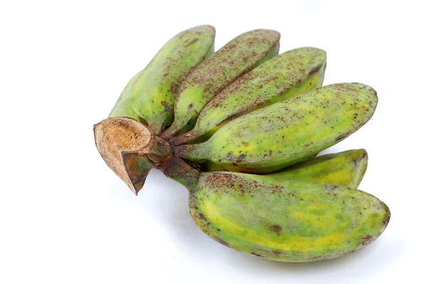 Ветка Зеленых Мини Бананов Белом Фоне — стоковое фото
