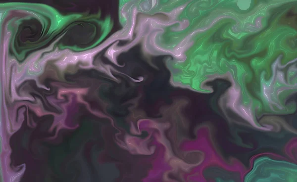 Красочная Акриловая Живопись Волнистыми Жидкостями — стоковое фото