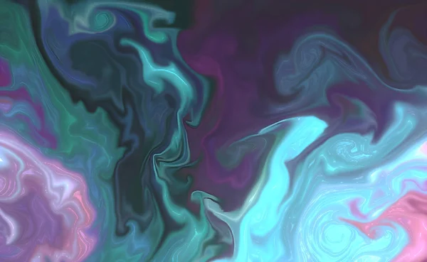 一幅有流线型波浪形状的彩色丙烯酸画 — 图库照片