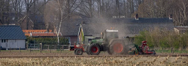 Tractor Fendt Arando Por Campo Nederweert Holanda — Foto de Stock