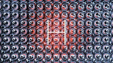 Soyut, pürüzsüz bir arkaplanda izole edilmiş neon bir mektubun çizimi