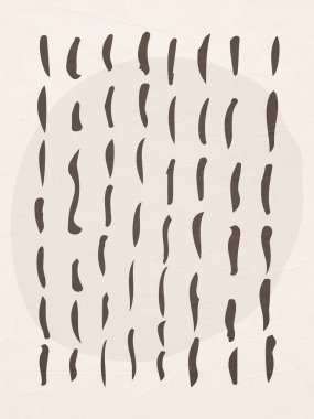 Duvar dekorasyonu, kartpostal veya broşür kapağı tasarımı için dikey minimalist soyut bir geometrik sanat çizimi