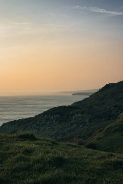 Wight Adası 'nda güzel bir günbatımı manzarası