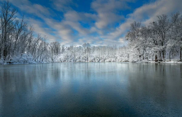 Donmuş Caperton Bataklık Parkı Indian Hills Kentucky Yansıyan Güzel Bir — Stok fotoğraf