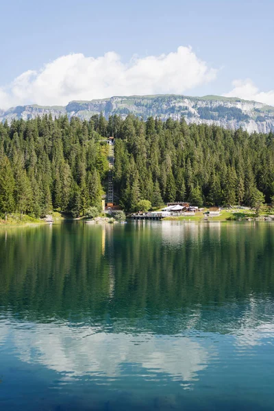 Vertikální Fotografie Přírody Jezeře Caumasee Poblíž Flims Grisons Švýcarsko — Stock fotografie