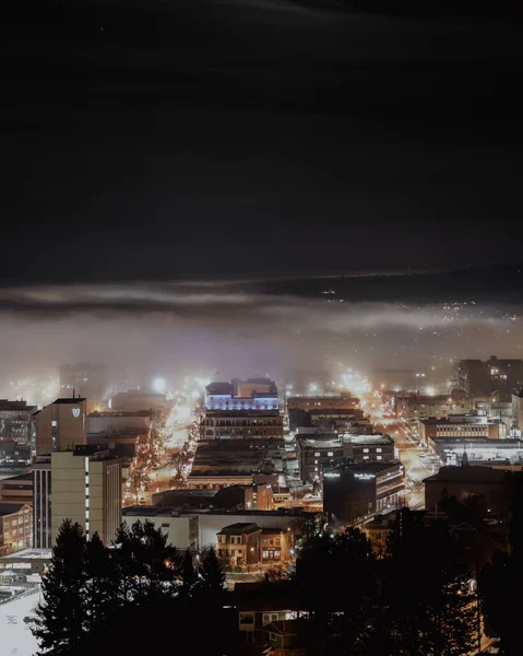 Plan Vertical Beau Paysage Urbain Nuit — Photo