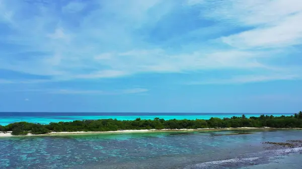 Вид Воздуха Остров Деревьями Посреди Океана — стоковое фото