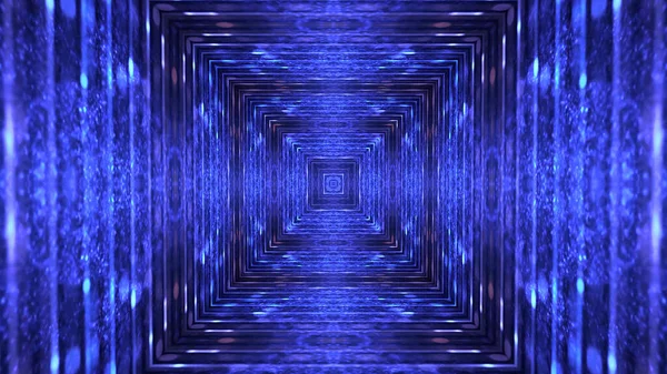 Illustration Blue Square Kaleidoscope Pattern — Stock Photo, Image
