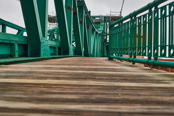 Nahaufnahme Einer Metallbrücke Einem Düsteren Tag Joliet — Stockfoto