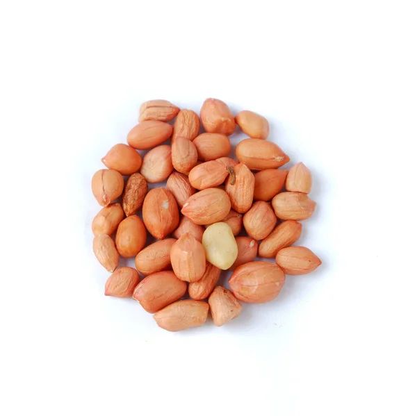 Estoque Amendoins Com Fundo Branco — Fotografia de Stock