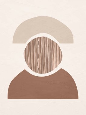 Duvar dekorasyonu, kartpostal veya broşür kapağı tasarımı için dikey minimalist soyut bir geometrik sanat çizimi