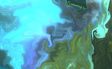 Mürekkep tekniğindeki lüks, akışkan sanat resminin renkli bir tasviri        