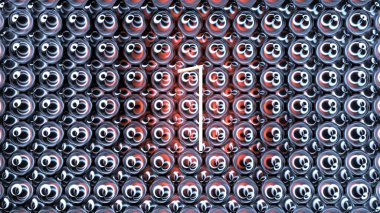 Soyut, pürüzsüz bir arkaplanda izole edilmiş neon bir mektubun çizimi