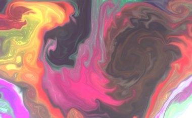Sıvı bir sanat olarak akrilik boyaların çok renkli soyut dokusu