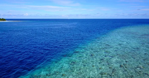 Una Vista Dall Alto Acque Blu Chiaro Oceano Riunione Barriera — Foto Stock