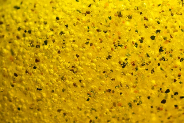Macro Shot Yellow Substance Background Bubbles — Stock Photo, Image