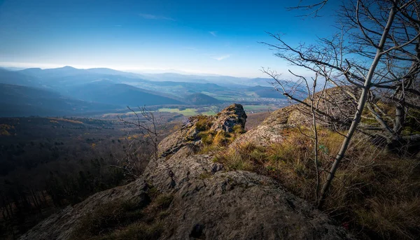 Een Natuurlijk Uitzicht Rotsachtige Bergen Met Kale Bomen Slowakije — Stockfoto