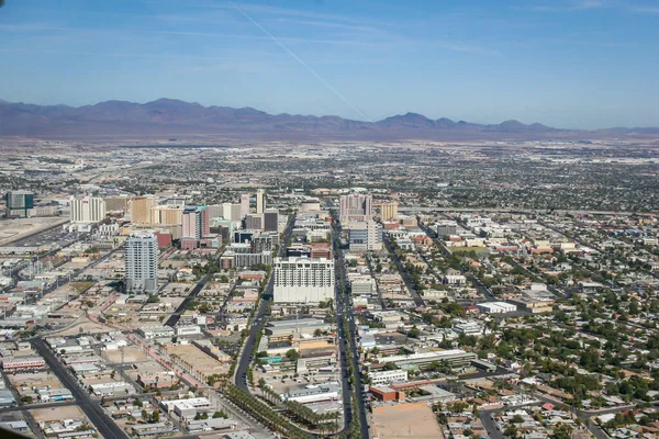Antena Krajobrazu Miasta Las Vegas Słoneczny Dzień — Zdjęcie stockowe