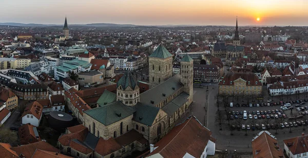 Uma Vista Aérea Catedral São Pedro Osnabruck Alemanha — Fotografia de Stock