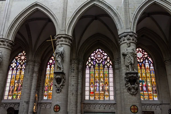 Brüksel Belçika Avrupa Daki Michael Gudula Katedrali Nin Güzel Bir — Stok fotoğraf