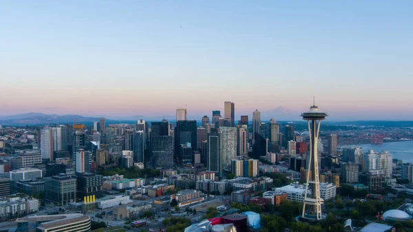 Una Vista Aerea Del Paesaggio Urbano Del Centro Seattle Washington — Foto Stock