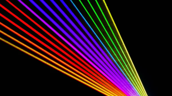 An illustration of the colorful laser lights on a black background