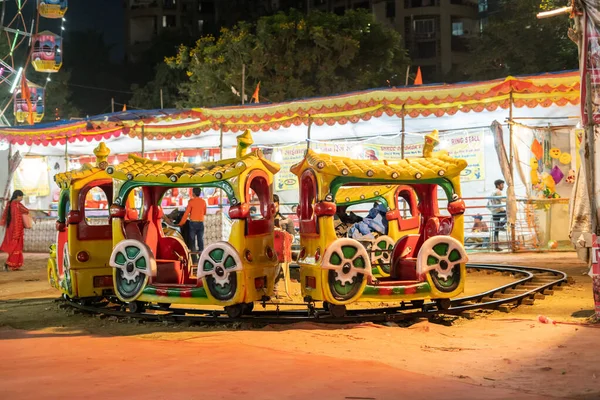 Nöjesresa Barn Träna Karneval Festival Mumbai Maharashtra — Stockfoto