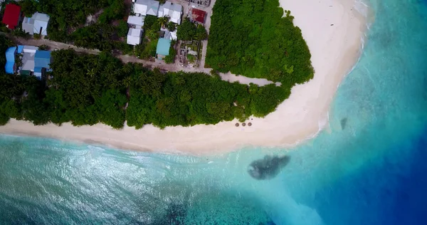 Een Uitzicht Vanuit Lucht Prachtige Turquoise Oceaan Malediven — Stockfoto