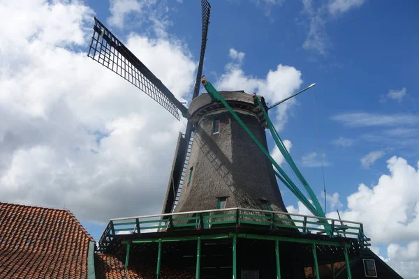 Bottom Shot Windmill Daytime Background Cloudy Sky — Stock Photo, Image