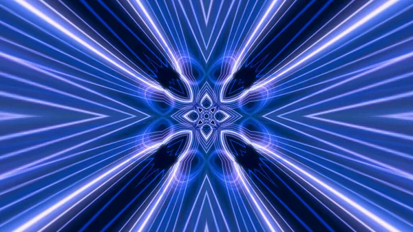Тривимірне Відображення Геометричних Фігур Барвистими Неоновими Вогнями Наукового Фону — стокове фото