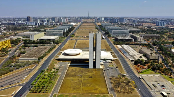 Imagem Aérea Construção Congresso Nacional Brasil Brasília — Fotografia de Stock