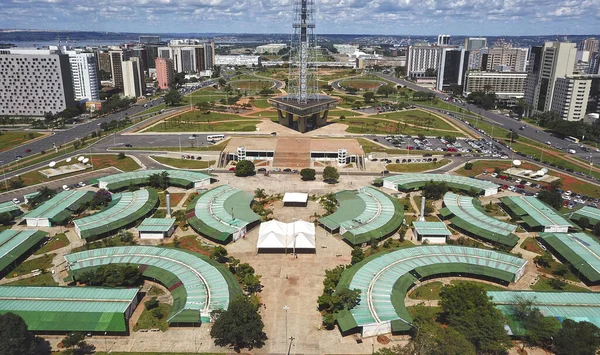 Een Vogelperspectief Van Televisietoren Een Park Brasilia — Stockfoto