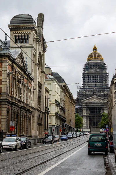 Сценічний Знімок Типових Європейських Будівель Центрі Брюсселя Бельгія — стокове фото