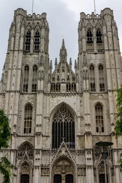 Une Verticale Extérieur Cathédrale Michael Gudula Bruxelles Belgique Europe — Photo