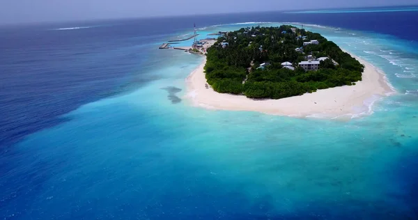 Una Splendida Vista Aerea Della Spiaggia Tropicale Alle Maldive — Foto Stock