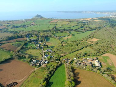 İngiltere 'nin güneybatısı, Cornwall ve Lands End' in hava manzarası