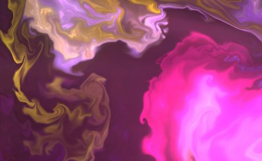 Mürekkep tekniğinde mor renk eğimlerinde lüks, soyut sıvı sanatının örneklendirilmesi