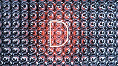 Soyut, pürüzsüz bir arkaplanda izole edilmiş neon bir mektubun çizimi