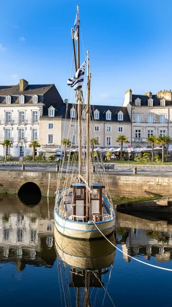 Vannes Bretagne Traditionell Båt Hamnen Vintern — Stockfoto