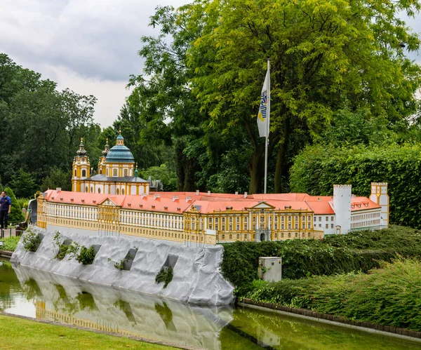 Abdij Van Melk Uit Oostenrijk Het Miniatuurhistorisch Park Mini Europe — Stockfoto