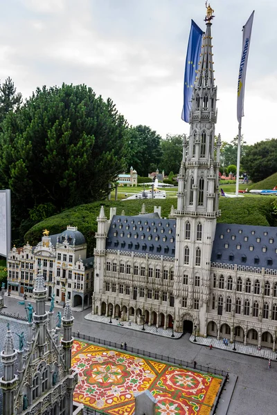 Grand Place Brussels Mini Europe Parco Edifici Storici Europei Miniatura — Foto Stock